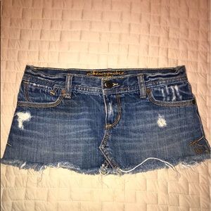Abercrombie - Distressed Blue Jean Mini Skirt